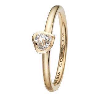Christina Forgyldt sølv Promise hjerte ring med hvid topaz, model 2.14.B købes hos Guldsmykket.dk her
